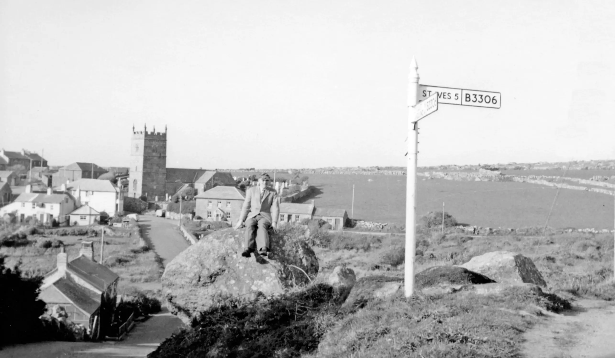 The landscape near Zennor in West Cornwall — moorland and ancient stone walls between the hills and the sea.
