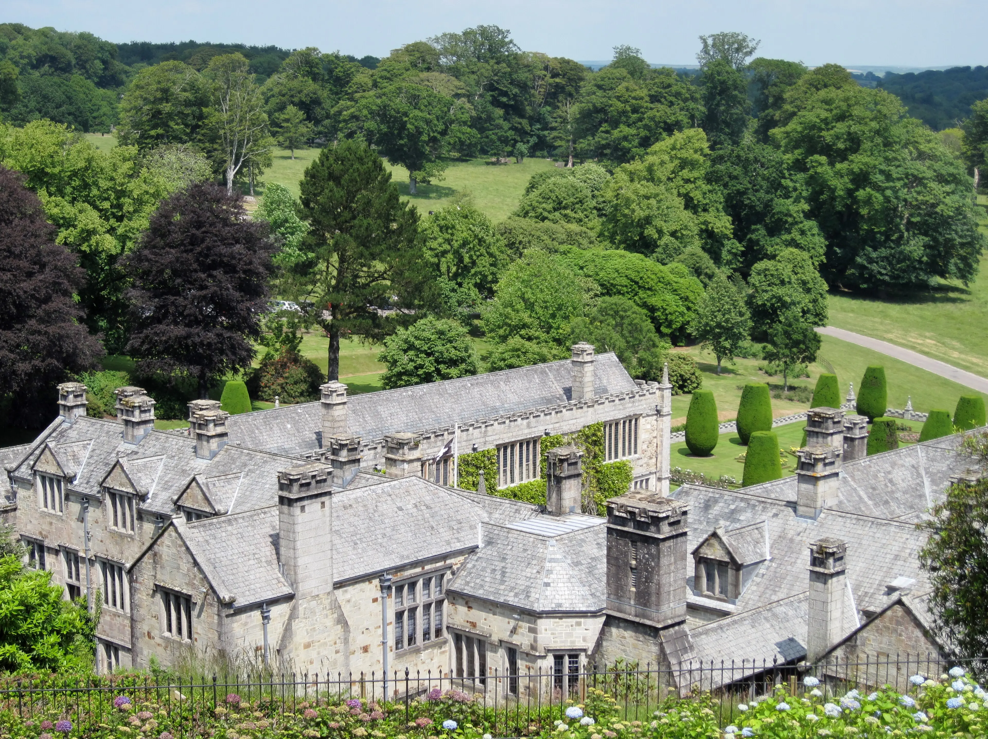 Lanhydrock House near Bodmin — the grand Victorian country house with its gatehouse and gardens.